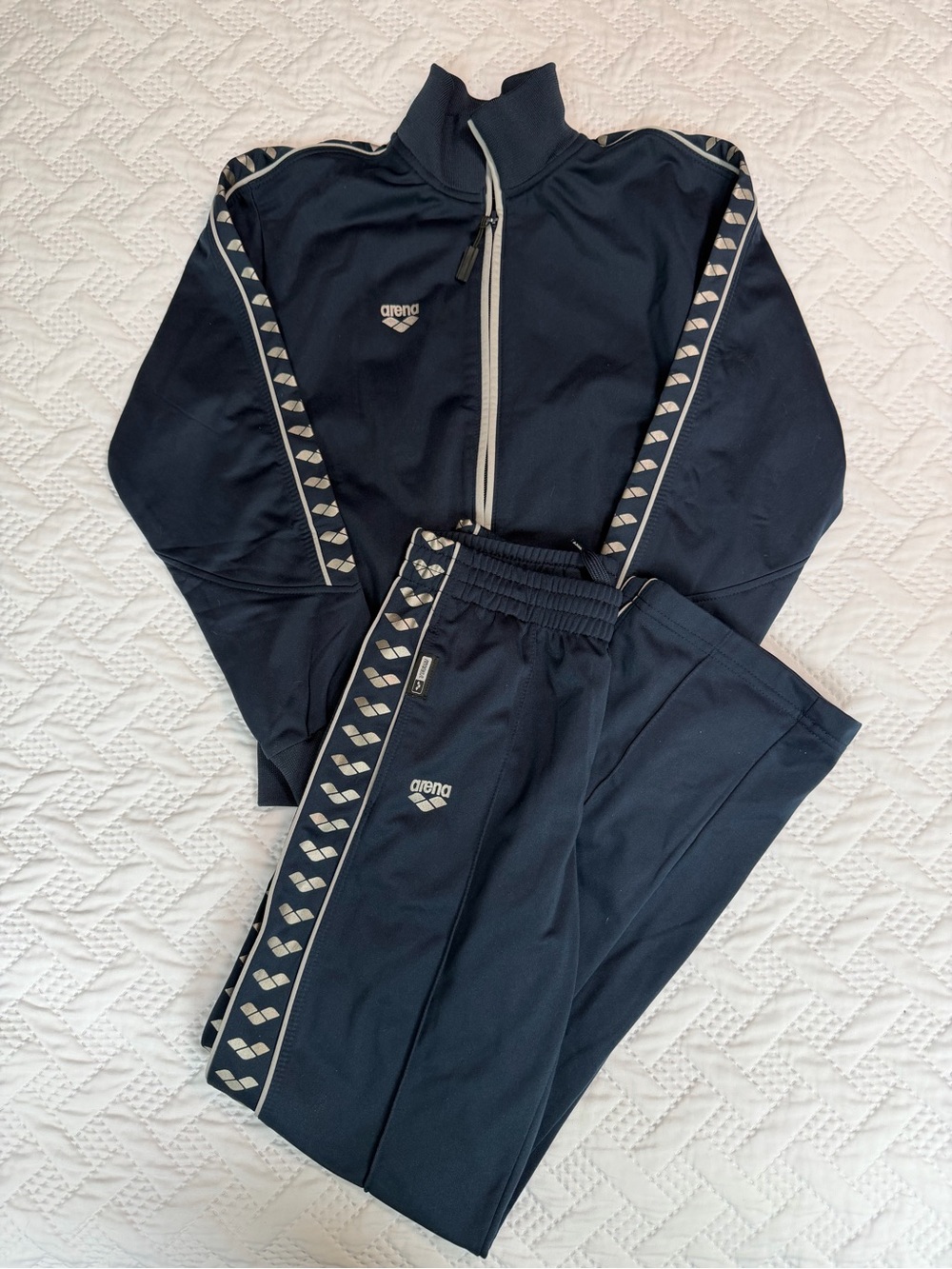 Arena Unisex Kid Boy Girl Navy Track Suit Size 10 Team Competitive Swim Sporty